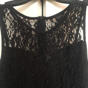 M black lace peplum tank top